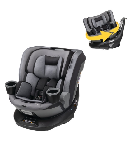 Turn and Go 360 DLX Rotating All-in-One Car Seat - High Street - 45 degree angle view of left side