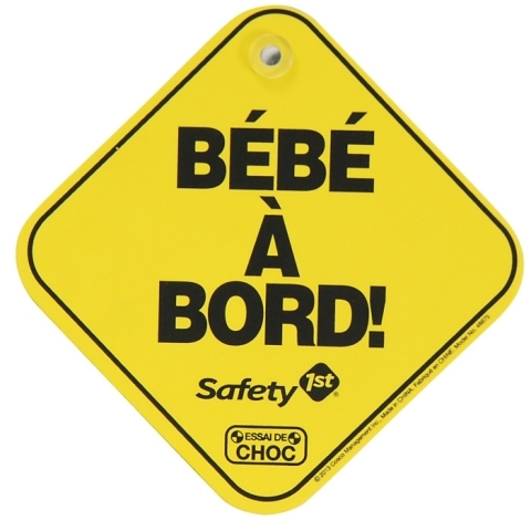 Foam Baby on Board Sign (French)