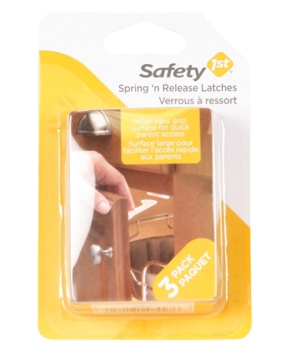 Safety 1st spring loaded cabinet and drawer latches