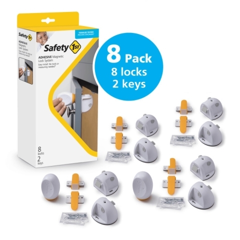 Safety 1st Adhesive Magnetic Lock System - 8 Locks and 2 Keys White