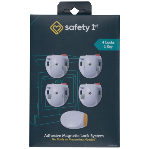 Safety 1st Adhesive Magnetic Lock System - 4 Locks and 1 Key White